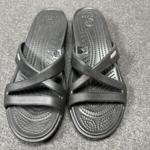 Crocs Women’s Patricia Wedge Slide Sandals Black Size W9 Comfort Slip-On